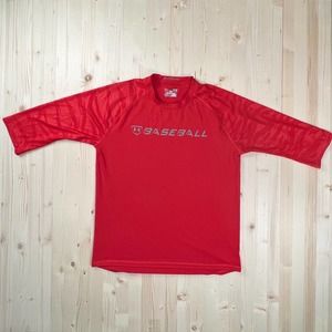 Under Armour Mens Red 3/4 Sleeve Baseball T-Shirt Small